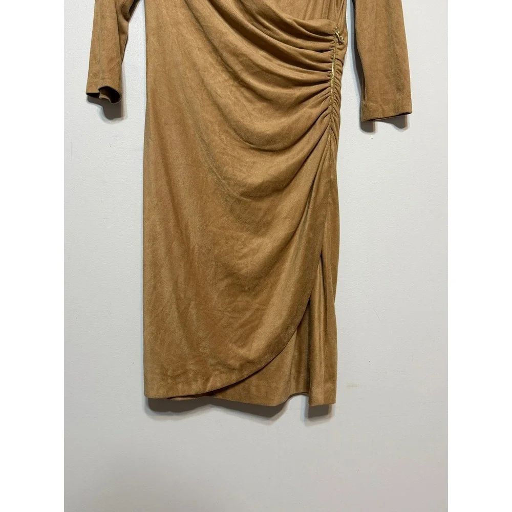 Kay Unger Quiet Luxury Ruched Wrap Dress Women Size 8 Soft Tailoring Minimalist